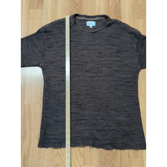 Tribe Kelley Sweatshirt Womens Small Brown Long Sleeves Oversized Thermal Waffle - Picture 5 of 9